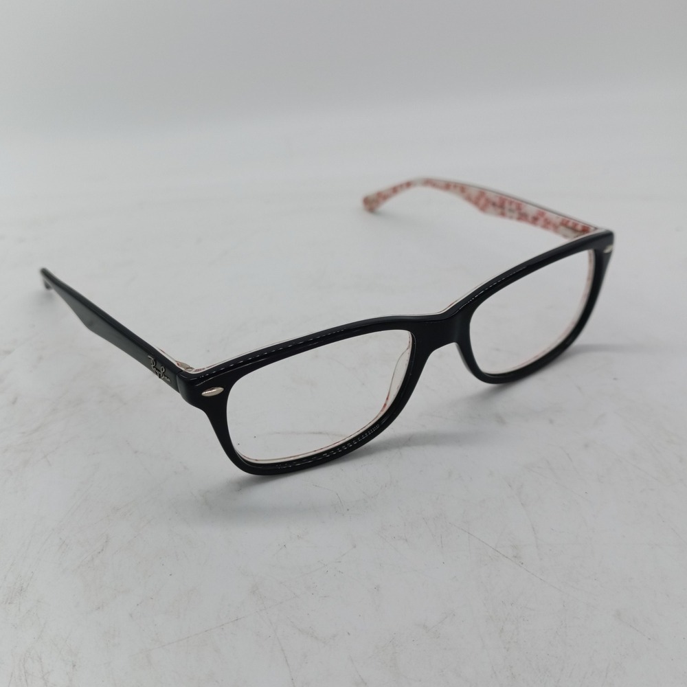 Ray-Ban RB 5228 5014 Black Red Logo Print Eyeglass Frames 55-17-140 116